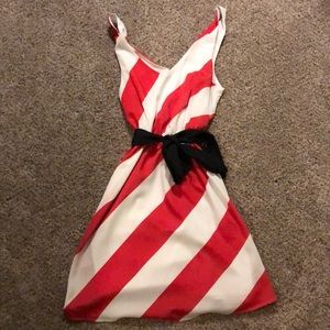 Red and white striped dress